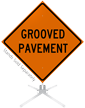 Grooved Pavement Roll Up Sign