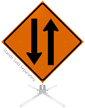 Two Way Traffic Symbol Roll Up Sign