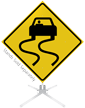 Slippery When Wet Symbol Roll-Up Sign