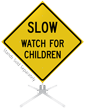 Watch For Children Roll Up Sign