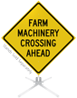 Farm Machinery Crossing Ahead Roll Up Sign