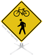 Bicycle Crossing Symbol Roll Up Sign