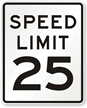 Speed Limit 25 For MUTCD Sign