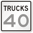 Truck Speed Limit Regulatory Traffic Sign