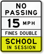Arizona 15 MPH Speed School Zone Sign
