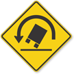 Truck Rollover Warning Symbol   Sharp Left Turn Sign