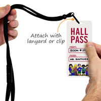 School Hall Pass ID Tag With School Kids Symbol