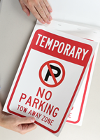 Temporary No Parking SignBook With No Parking Symbol
