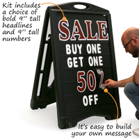 Deluxe kit includes extra tall “tall headlines and large 8" tall numbers