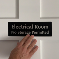 Electrical Room No Storage Permitted on a door