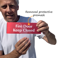 Fire Door Keep Closed Sign with protective premask