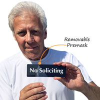 No-soliciting-sign-with-protective-premask