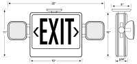 Double-Sided Salida Combo Exit Signs, Battery Backup