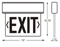 Universal Mount Edge-Lit LED Exit Signs