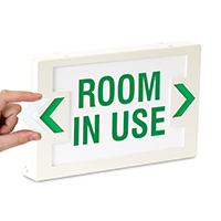 Room in Use - Green Lettering, LED Exit Sign