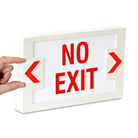 No Exit LED Exit Sign with Battery Backup