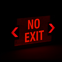No Exit - Red Lettering,LED Exit Sign