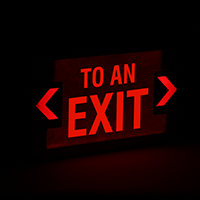 To An Exit - Red Lettering, LED Exit Sign