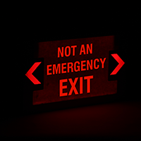 LED Not An Emergency Exit Sign with Punch-Out Arrows