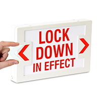 LED Lock Down In Effect Exit Sign