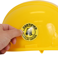 Certified Driver Hard Hat Label