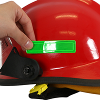 Apply stickers to both sides of a helmet or hard hat