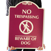 No Trespassing & Beware Of Dog Graphic Signs