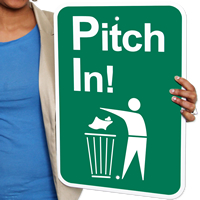Pitch In Waste Signs