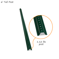 6' Tall Baked Enamel Post