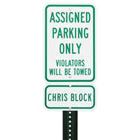 Assigned Only Reserved Parking Sign