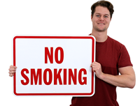 No Smoking Sign (red letters) with border