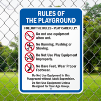 Playground Equipment Rules Sign