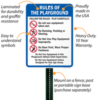 Playground Sign: Equipment Rules
