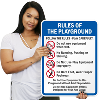 Equipment Rules for Playground Sign