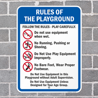 Playground Equipment Rules Information Sign