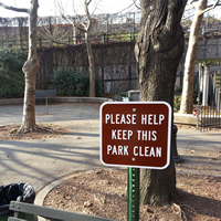 Please Help Keep This Park Clean Signs