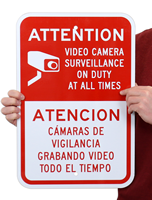 Attention - Video Camera Surveillance On Duty Security Sign