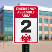 Emergency Assembly Area & Fire Drill Sign