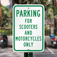 Parking For Scooters And Motorcycles Only,Parking Sign