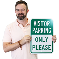 Reserved Parking For Visitor Only Sign