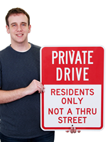  Residents Only Not A Thru Street Parking Sign