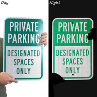 Private Parking, Designated Spaces Only,Parking Sign
