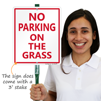 NO PARKING ON THE GRASS Signs