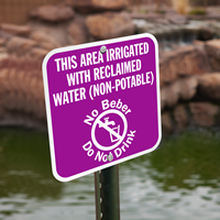 Area Irrigated With Reclaimed Water Signs