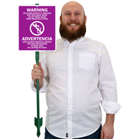 Bilingual Irrigated Reclaimed Water Sign