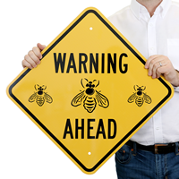 Warning Ahead-Bee Safety Sign