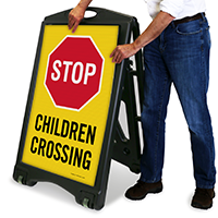 Children Crossing A-Frame Portable Sidewalk Sign
