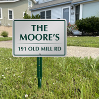 Lawn Sign and Stake for Personalized Address