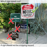 No soliciting, no trespassign signs