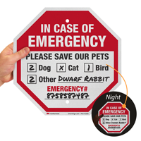 In Case of Emergency Please Save Our Pets Sign